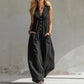 Mouwloze jumpsuit met V-hals en wijde pijpen voor dames