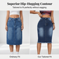 Denimrok met hoge taille en gerafelde zoom voor dames