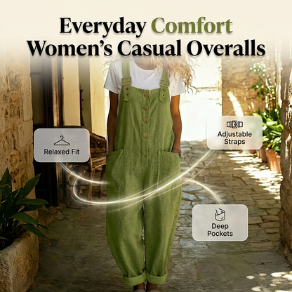 Casual, ruimvallende overalls met knoopsluiting voor dames