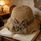 👒✨Elegante zonnehoed van gevlochten stro met strik