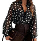 👚 50% Korting – Damesblouse met Stippen & Knoopsluiting | Retro, Elegant & Makkelijk te Combineren