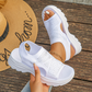 Ademende platform sandalen van mesh voor dames