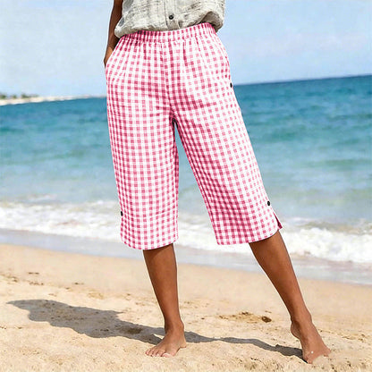 Casual geruite capribroek voor dames