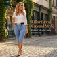 Damescapribroek van denim met hoge taille, elastische tailleband en cropped lengte