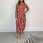 Gestreepte mouwloze maxi-jurk voor dames