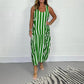 Gestreepte mouwloze maxi-jurk voor dames