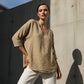 Casual damesblouse met V-hals en driekwartmouwen