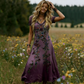 🌸2026 HOT SALE🔥-50%✨ Vintage Maxi Jurk 👗 Elegante V-hals & uniek kleurverloop