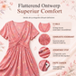 Damesjurk met V-hals, bloemenprint en gedraaide taille
