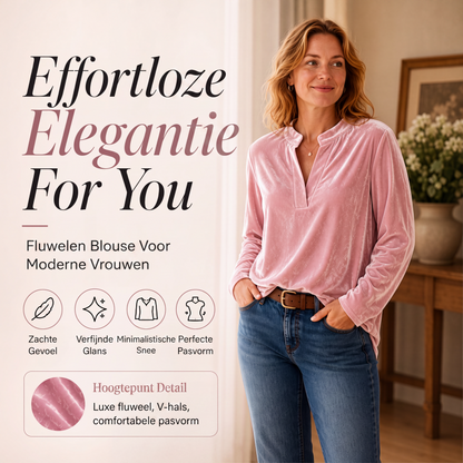 Elegant fluwelen damesmodel met V-hals
