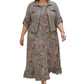 Dames set van maxi-jurk met bloemenprint en kort jasje
