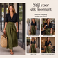 Elegante overhemd- en rokset met strikceintuur voor dames