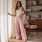 💥 Grote Korting 💃 Dames Wijde Broek met Trekkoord ✨ Verstelbare taille, ruim comfort & trendy casual‑stijl
