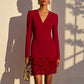 Elegante V-hals Jurk met Lange Mouwen voor Vrouwen