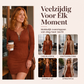 🔥 50% KORTING ✨ Dames Gebreide Jurk 👗 Ribstructuur, Ritsdetail & Comfortabele Pasvorm