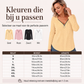 🔥 50% KORTING ✨ Dames V-Hals Shirt met Rits – Elegante Pasvorm & Comfortabele Stijl 💕