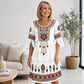 🌸 Nieuwe Collectie ✨ Dames Vintage Etnische Print Jurk – Gelaagd Design & Bohemian Elegante Look 💕