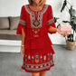 🌸 Nieuwe Collectie ✨ Dames Vintage Etnische Print Jurk – Gelaagd Design & Bohemian Elegante Look 💕