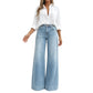 🔥 Tijdelijke Aanbieding ✨ Dames Beenverlengende Wide Leg Jeans 👖 Hoge Taille, Optisch Langere Benen & Trendy Pasvorm