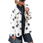 🔥 Tijdelijke Aanbieding ✨ Dames Retro Stippen Jack met Hoge Hals 👚 Uitlopende Pasvorm, Raglanmouwen & Elegante Vintage Look