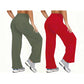 🌿 Comfort Keuze ✨ Dames Hoge Taille Wijde Pijpen Yogabroek 👖 Flexibele Pasvorm, Zachte Comfort & Elegante Sportieve Look