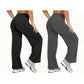 🌿 Comfort Keuze ✨ Dames Hoge Taille Wijde Pijpen Yogabroek 👖 Flexibele Pasvorm, Zachte Comfort & Elegante Sportieve Look