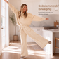 🔥 Gratis Verzending ✈️ Dames Pullover Trui & Wijde Pijpen Broek Set 👚👖 Elegante Comfort Look, Trendy Pasvorm & Veelzijdige Stijl