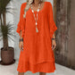 🌸 Zomer Favoriet ✨ Dames Jurk met Geplooide Mouwen 👗 Elegante Pasvorm, Luchtig Comfort & Vrouwelijke Uitstraling