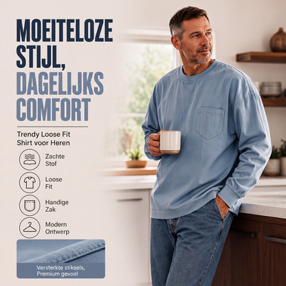 ✨ Casual Comfort ✨ Heren Losvallend T-Shirt met Lange Mouwen 👕 Zachte Pasvorm, Relaxte Stijl & Dagelijks Draagcomfort