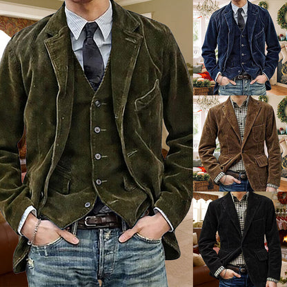 🔥50% korting❄️ Winterklaar | Herenblazer van corduroy met fleecevoering