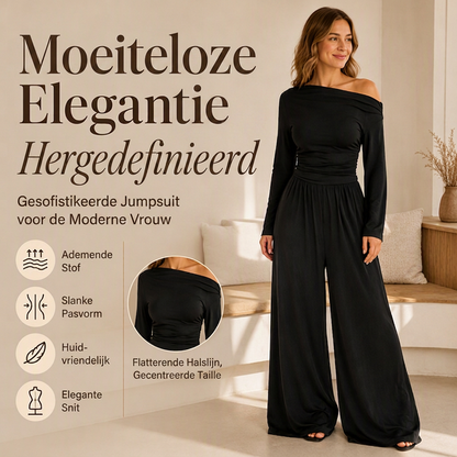 🔥 Gratis Verzending ✨ Dames Off-Shoulder Wide Leg Jumpsuit 👗 Elegante Pasvorm, Comfortabele Bewegingsvrijheid & Trendy Zomerlook