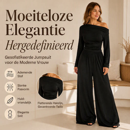 🔥 Gratis Verzending ✨ Dames Off-Shoulder Wide Leg Jumpsuit 👗 Elegante Pasvorm, Comfortabele Bewegingsvrijheid & Trendy Zomerlook