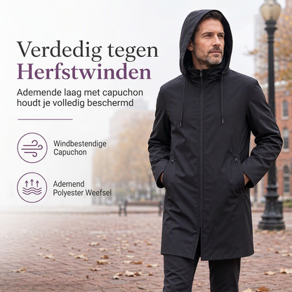 🧥 Heren Windjack met Capuchon – Slim Fit Jas met Lichtgewicht Comfort, Windbescherming & Moderne Casual Look ✨