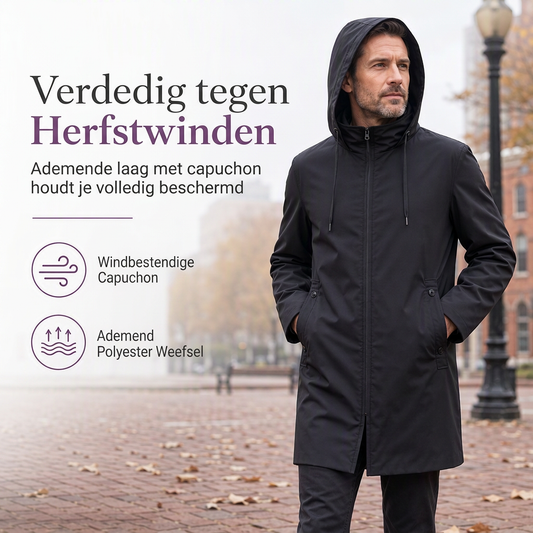 🧥 Heren Windjack met Capuchon – Slim Fit Jas met Lichtgewicht Comfort, Windbescherming & Moderne Casual Look ✨