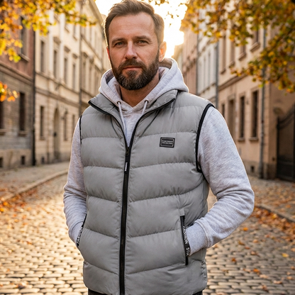 🏆 Klantfavoriet – Heren bodywarmer met opstaande kraag 🧥 Warme vulling, lichtgewicht comfort & stijlvolle bescherming tegen kou ✨