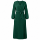 💎 Exclusieve Deal – Elegante maxi-jurk voor dames 👗 Gekreukte stof, V-hals overslag & flatterende vrouwelijke pasvorm ✨