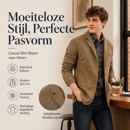 🔥Populair product! ✨Slim-fit herenjas met gekerfde kraag