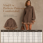 ✈️Gratis verzending✨ Nieuwe Look 💫 Oversized Gebreide Jurk met Mock Neck en Ruche van Tule – Vrouwelijk, Uniek & Trendy