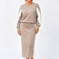 ✈️Gratis verzending✨ Nieuwe Look 💫Elegant 2‑delig dames set sweatshirt + midi rok, comfortabel gebreid ensemble