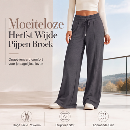 🍂✨Casual broek met wijde pasvorm, trekkoord en elastische tailleband voor dames