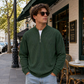 ✨Heren corduroy sweatshirt met halve rits, casual top met opstaande kraag en lange mouwen