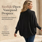 Dames Ruimvallend Vest met Vleermuismouwen en Gebreide Sjaalkraag voor Herfst en Winter