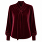 Dames velvet long Sleeve T-shirt met lintdesign