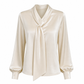 Dames velvet long Sleeve T-shirt met lintdesign