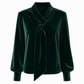 Dames velvet long Sleeve T-shirt met lintdesign