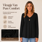 ✨ Nieuwe Collectie 💎 Casual Dames T-shirt met V-Hals en Lange Mouwen – Comfortabele Basic Top voor Elke Dag