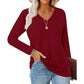 ✨ Nieuwe Collectie 💎 Casual Dames T-shirt met V-Hals en Lange Mouwen – Comfortabele Basic Top voor Elke Dag