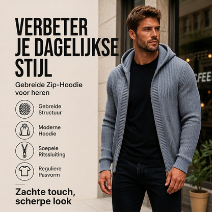 🏃‍♀️ Wordt snel uitverkocht – mis deze kans niet! Casual gebreide hoodie met rits voor heren