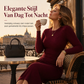 🍂 Herfst Favoriet ✨ Dames Ribgebreide Bodycon Maxi Jurk met Lange Mouwen & Ronde Hals – Elegante Pasvorm en Comfortabele Stijl