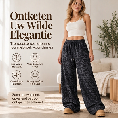 🔥 Nieuwe Trend ✨ Dames Luipaardprint Wijde Been Joggingbroek – Comfortabele Pasvorm, Modieuze Look & Casual Stijl